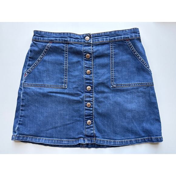 Boden Girls Button Front Denim Mini Skirt Size 13-14y - Picture 1 of 4